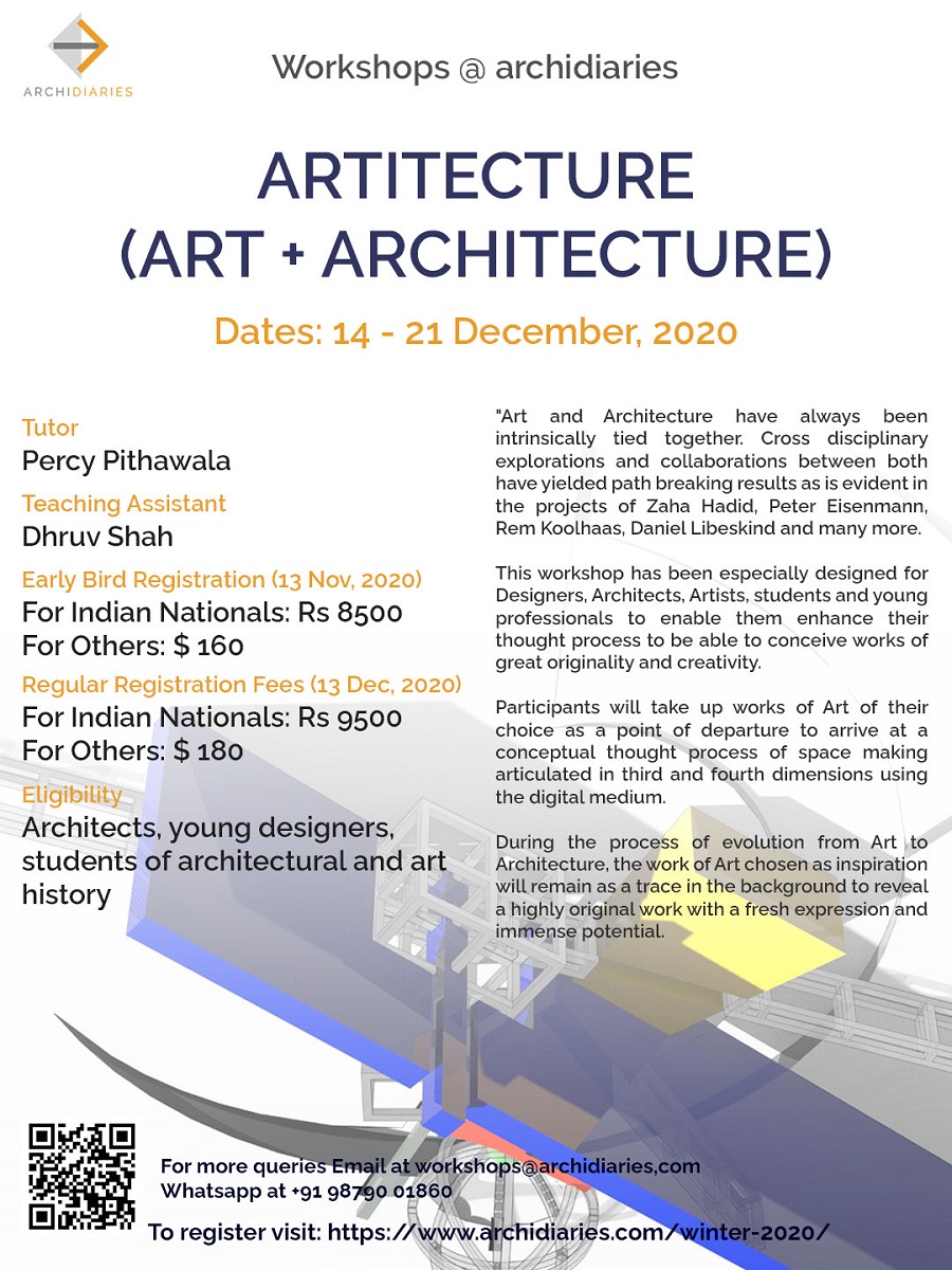 Open for Registration: ARTITECTURE: Art + Architecture | WINTER 2020 workshop @Archidiaries