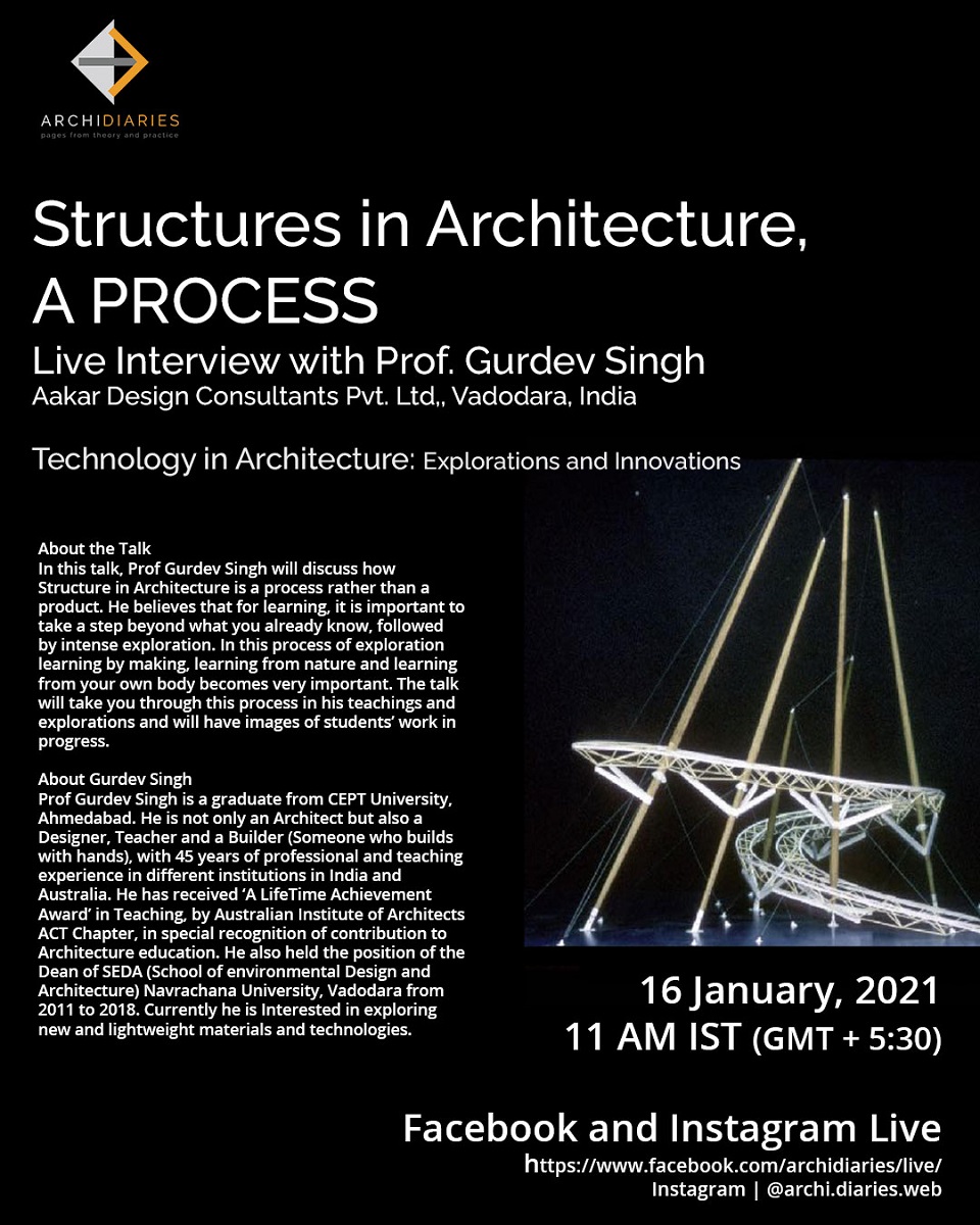 Technology in Architecture: Structures in Architecture, A PROCESS an interview with prof. Gurdev Singh