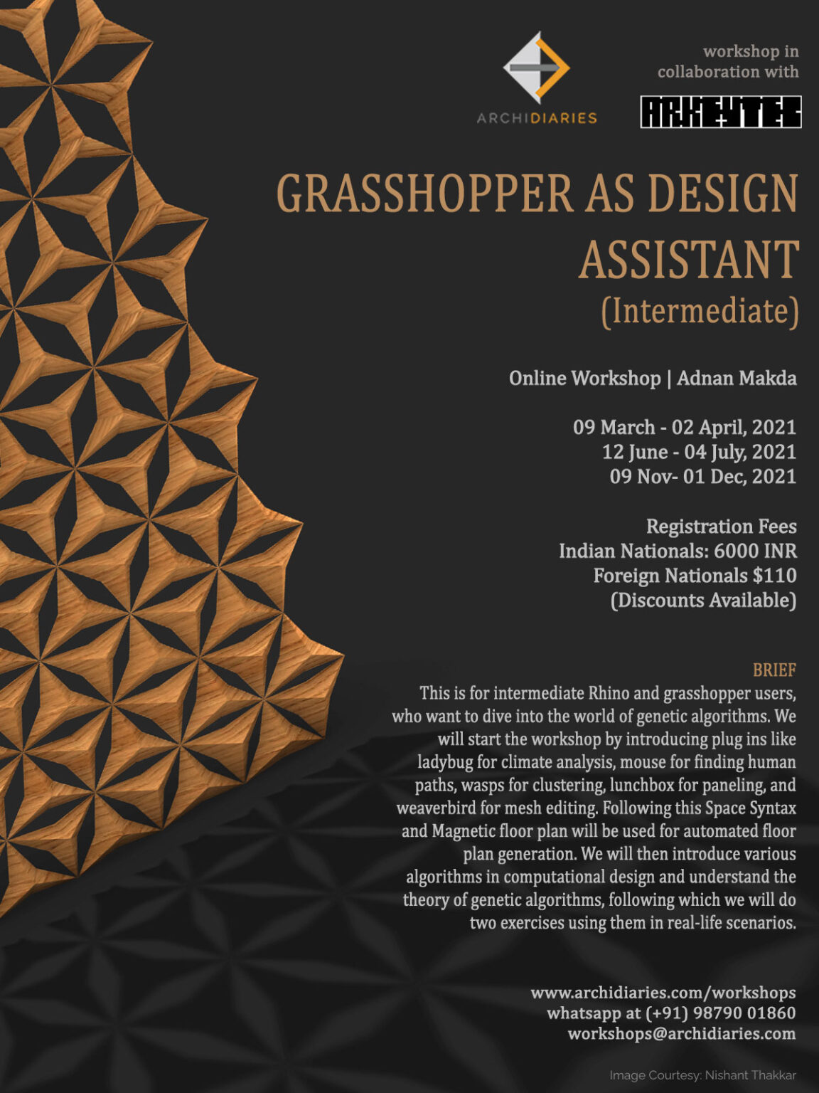 Open for Registration: Grasshopper as Design Assistant | Spring 2021 workshop