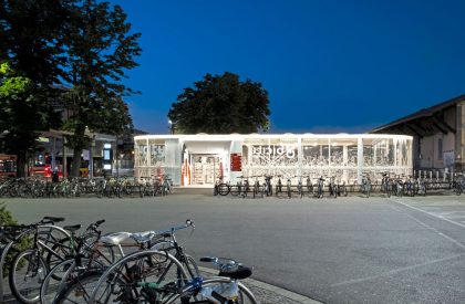 Glowing Bicycle station in Bergamo | Studio Capitanio Architetti