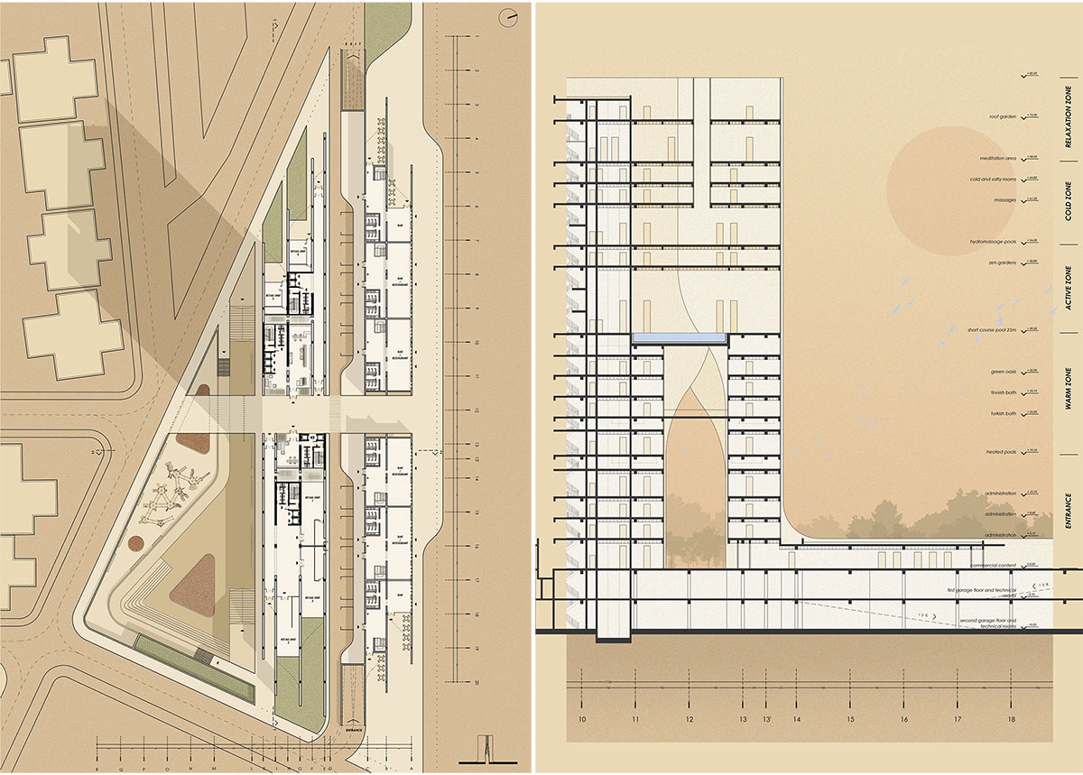Vertical Spa as a landmark | Architecture Thesis